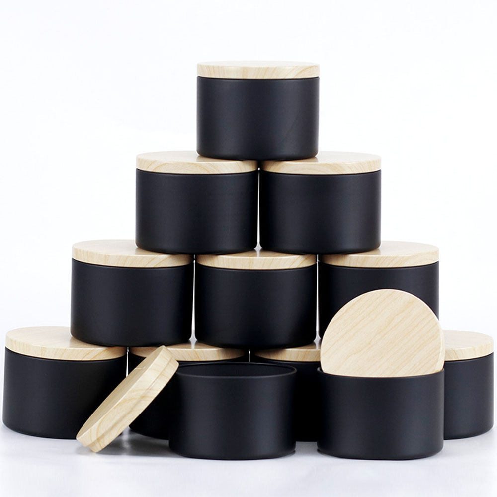 Black Tin Candle - 24 Stück 4 Unzen schwarze Kerzengläser,