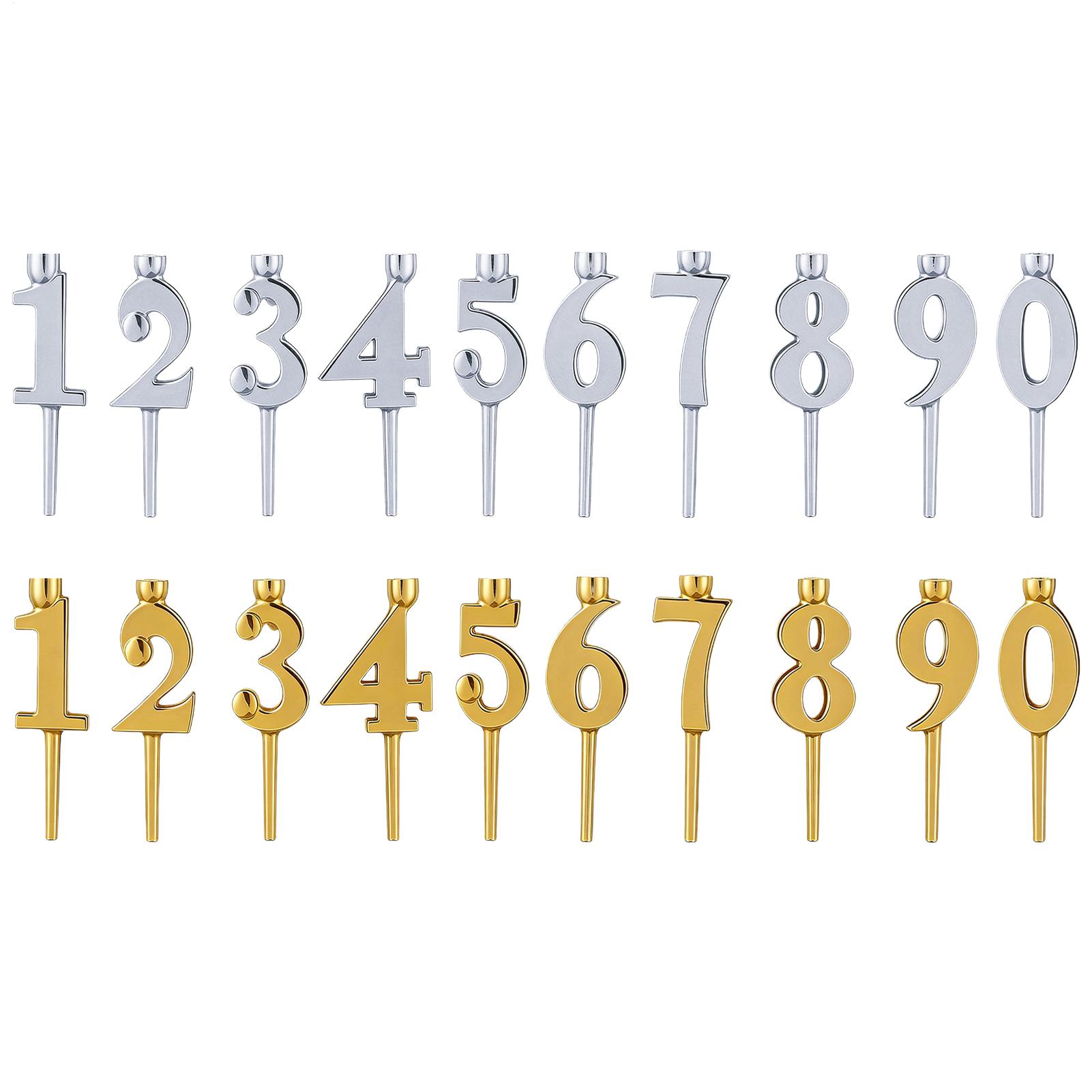 Candle Supplies Usa - Zahlen-Geburtstagskerzenhalter für Kuchen, 10 Stück, Geburtstagsparty-Zubehör,