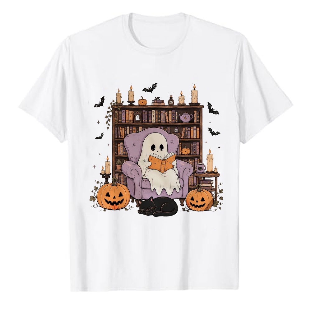 Black Tin Candle - Gemütlicher Lese-Geist Lila Sessel Halloween T-Shirt