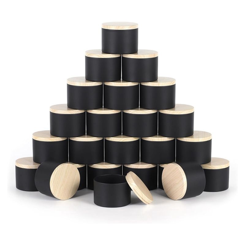 Black Tin Candle - 24er-Pack 4 Oz schwarze Kerzendosen mit