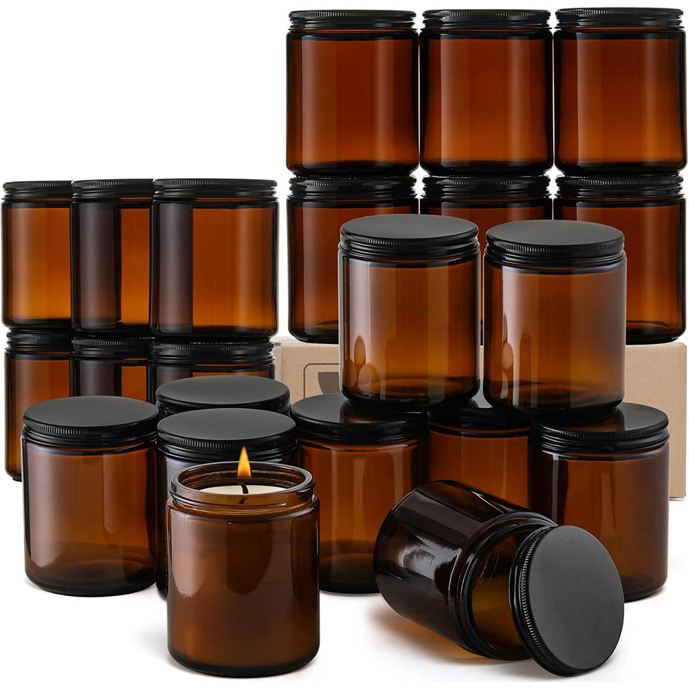 8oz Bernsteinfarbene Glasgläse – Black Tin Candle Bewertung und Preis