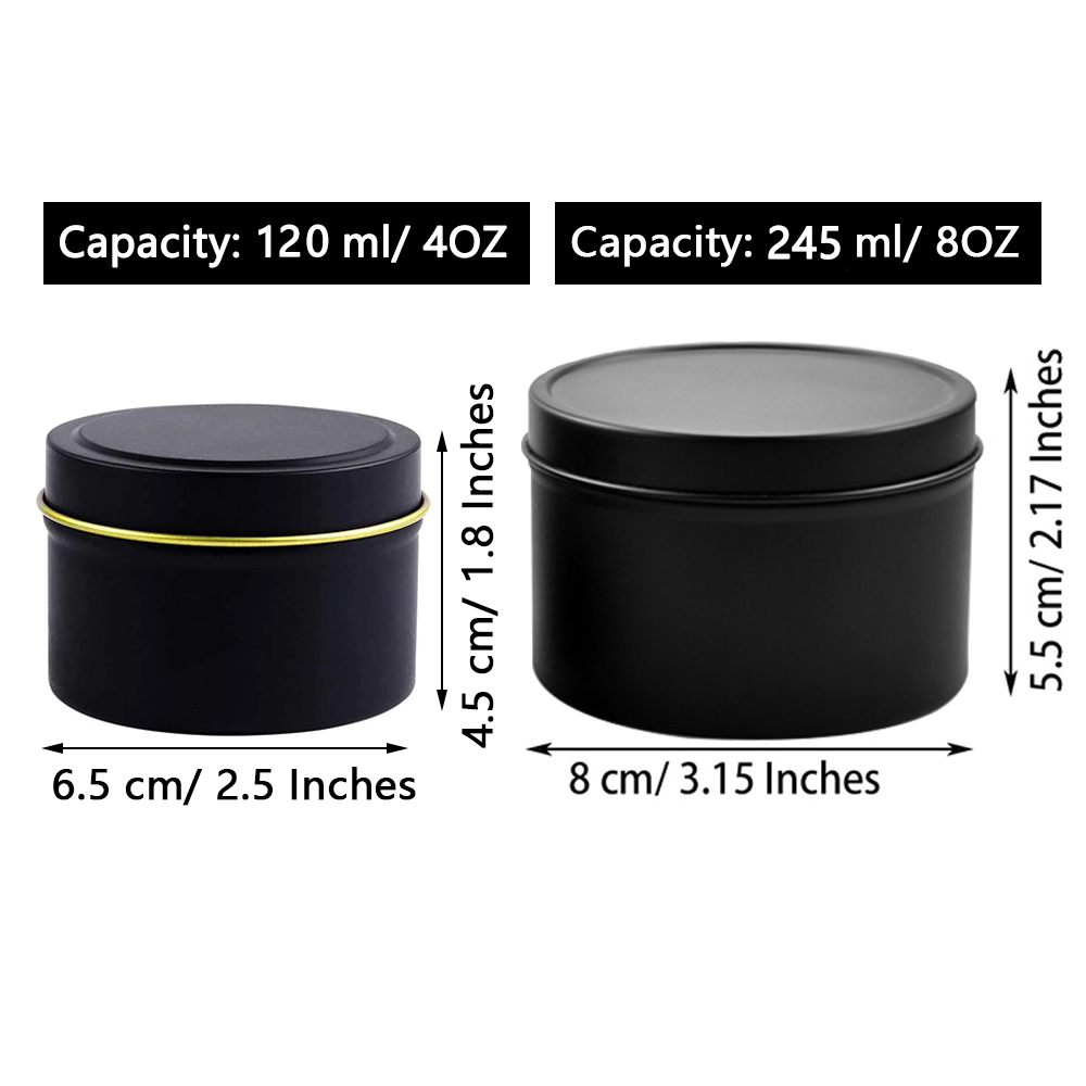 4 Unzen/8 Unzen Kerzendosen mi – Black Tin Candle Bewertung und Preis